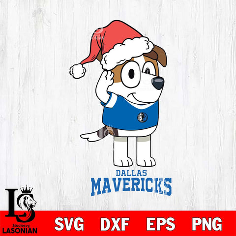 Dallas Mavericks Christmas Bluey Jack Sport Svg , Christmas Svg , Bluey svg , Digital Download, dxf eps png pdf file