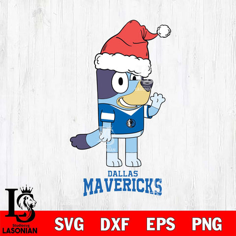 Dallas Mavericks Christmas Bluey Say Hi Svg , Christmas Svg , Bluey svg , Digital Download, dxf eps png pdf file