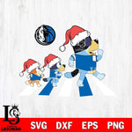 Dallas Mavericks Family Bluey Walking Christmas Svg Eps Dxf Png File, Digital Download, Instant Download