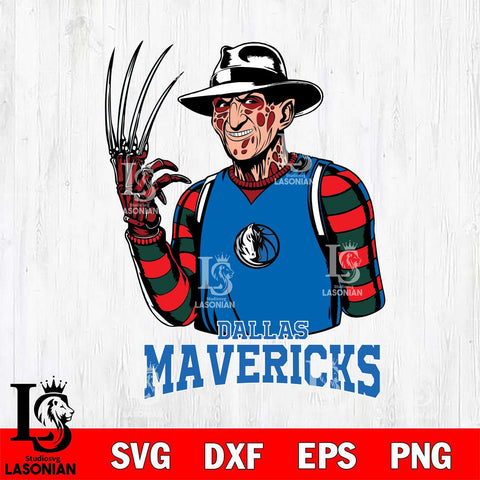 Dallas Mavericks Freddy Krueger Horror Svg Eps Dxf Png File, NBA svg, Digital Download, Instant Download