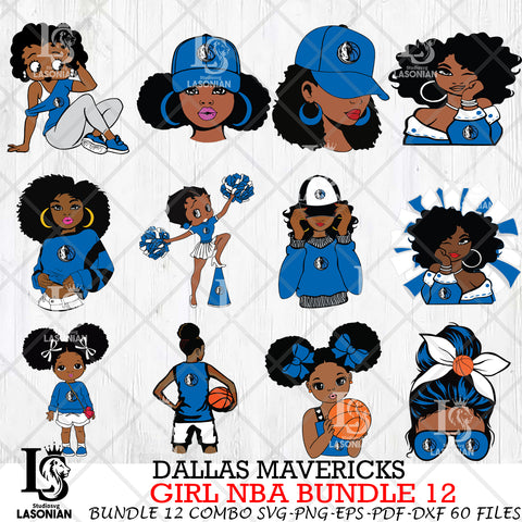 Dallas Mavericks Girl NBA Bundle 12 Svg Eps Dxf Png File, Digital Download, Instant Download