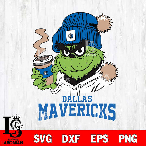 Dallas Mavericks Grinch Cofffe Hoodie Cut Files Cricut, Svg Dxf Eps Png file , Silhouette