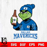 Dallas Mavericks Grinch Drinking Beer Christmas Cut Files Cricut, Svg Dxf Eps Png file , Silhouette