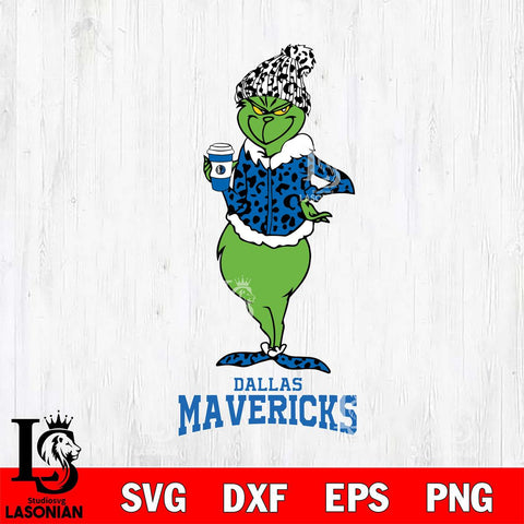 Dallas Mavericks Grinch Leopard Coffee Svg Eps Dxf Png File, Digital Download, Instant Download