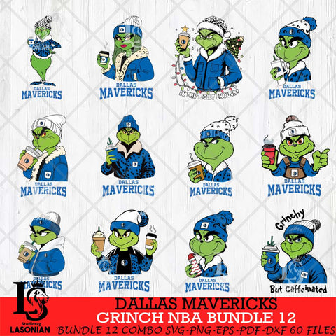 Dallas Mavericks Grinch NBA Bundle 12 SVG Eps Dxf Png File, Digital Download, Instant Download