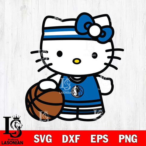 Dallas Mavericks Hello Kitty basketball 3 Svg Eps Dxf Png File, Digital Download, Instant Download