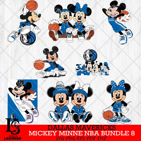 Dallas Mavericks  Mickey Minne NBA Bundle 8 SVG Svg Eps Dxf Png File, NBA svg, Digital Download, Instant Download