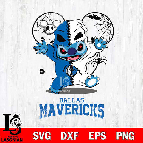 Dallas Mavericks Stitch Horror Halloween 2 Svg Eps Dxf Png File, Digital Download, Instant Download