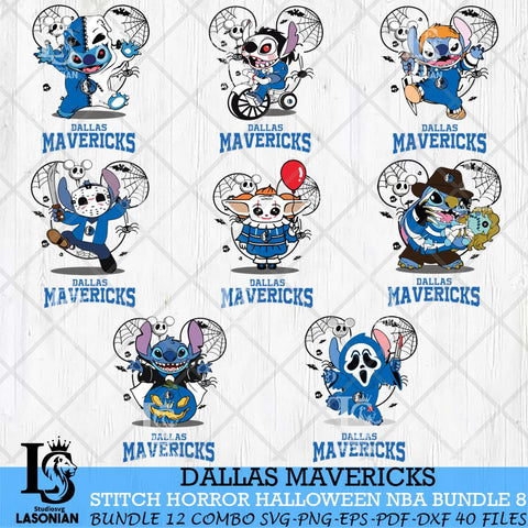 Dallas Mavericks Stitch Horror Halloween NBA Bundle Svg Eps Dxf Png File, Digital Download, Instant Download