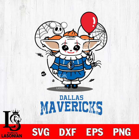 Dallas Mavericks Stitch Pennywise Halloween Svg Eps Dxf Png File, Digital Download, Instant Download