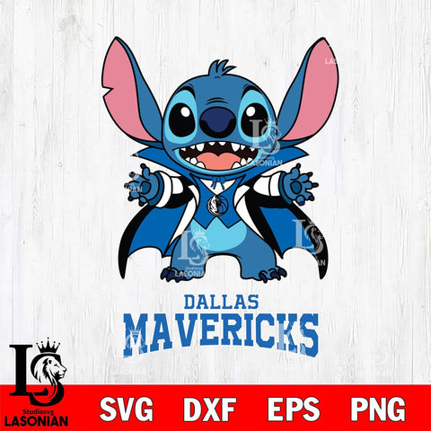 Dallas Mavericks Stitch Vampire halloween Svg Eps Dxf Png File, NBA svg, Digital Download, Instant Download