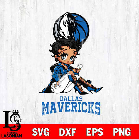 Dallas Mavericks Style Black Fan Girl Betty Boop