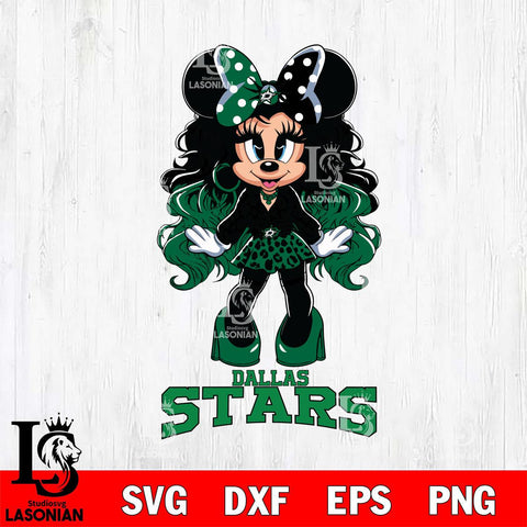 Dallas Stars Beauty Minnie Mouse Svg Eps Dxf Png File, Digital Download, Instant Download