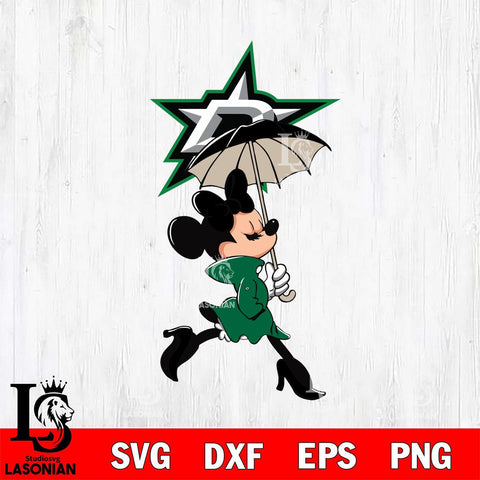 Dallas Stars Fancy Minnie Svg Eps Dxf Png File, Digital Download, Instant Download