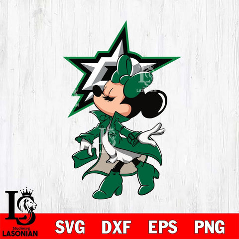 Dallas Stars Glamorous Minnie Svg Eps Dxf Png File, Digital Download, Instant Download