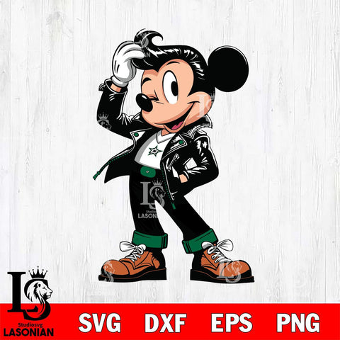 Dallas Stars Handsome Mickey Mouse Svg Eps Dxf Png File, Digital Download, Instant Download