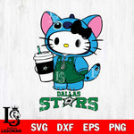 Dallas Stars Hello Kitty Stitch Svg Eps Dxf Png File, NHL svg, Digital Download, Instant Download