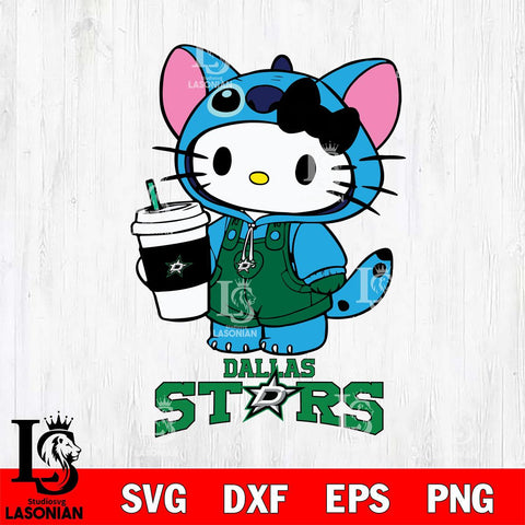 Dallas Stars Hello Kitty Stitch Svg Eps Dxf Png File, NHL svg, Digital Download, Instant Download