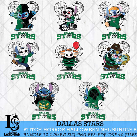 Dallas Stars Stitch Halloween Bundle 8 SVG Svg Eps Dxf Png File, Digital Download, Instant Download