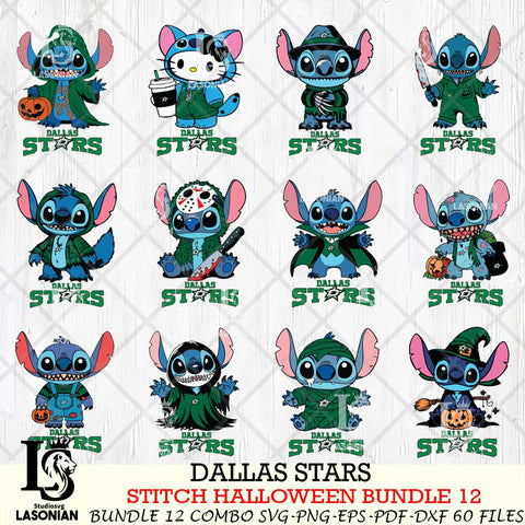 Dallas Stars Stitch Horror Bundle 12 SVG Svg Eps Dxf Png File,Bundle NHL svg, Digital Download, Instant Download