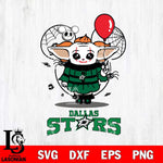 Dallas Stars Stitch Pennywise Halloween Svg Eps Dxf Png File, Digital Download, Instant Download