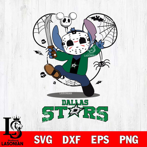 Dallas Stars Stitch jason voorhees Halloween Svg Eps Dxf Png File, Digital Download, Instant Download