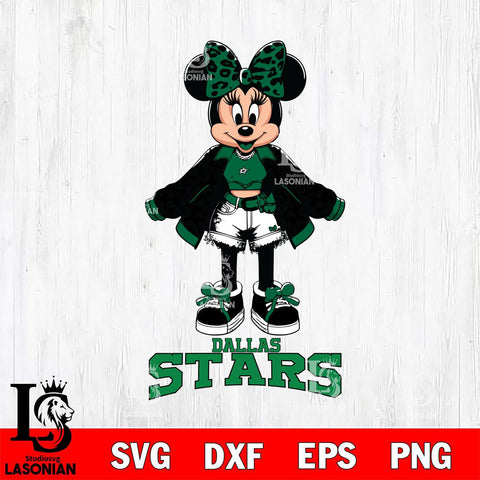 Dallas Stars Style Minnie Disney Svg Eps Dxf Png File, Digital Download, Instant Download