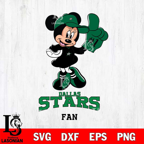 Dallas Stars #1 Fan Minnie Mouse Svg Eps Dxf Png File, Digital Download, Instant Download