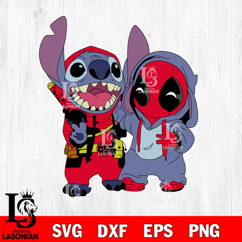 Deadpool and Stitch Svg Eps Dxf Png File, Digital Download, Instant Download