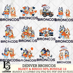 Denver Broncos Bluey & Bingo Bundle 12 SVG Eps Dxf Png File, Bundle NFL svg, Digital Download, Instant Download