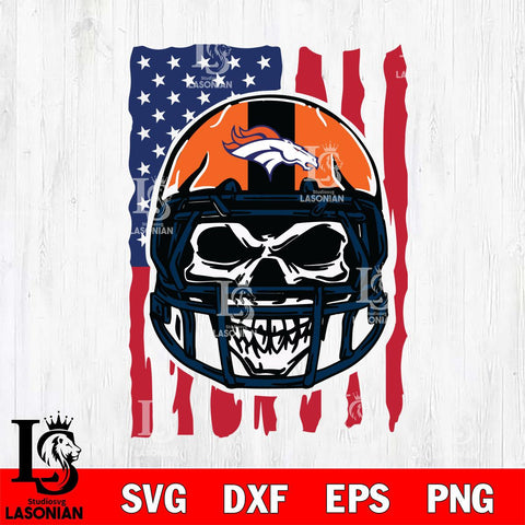 Denver Broncos American Skull Helmet Svg Eps Dxf Png File, Digital Download, Instant Download