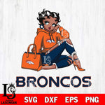 Denver Broncos Awesome Black Fan Girl Betty Boop Svg Eps Dxf Png File, Digital Download, Instant Download