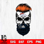 Denver Broncos Badass Beard Skull SVG