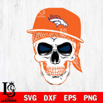 Denver Broncos Badass Hat Skull SVG