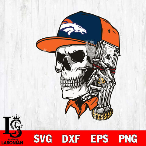 Denver Broncos Badass Man Skull SVG