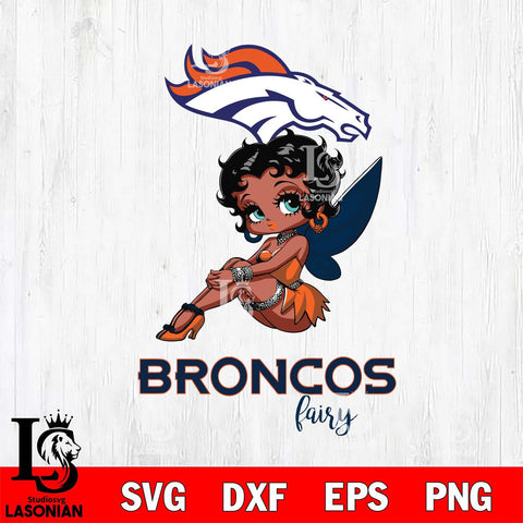 Denver Broncos Beauty Black Fairy Betty Boop Svg Eps Dxf Png File, Digital Download, Instant Download