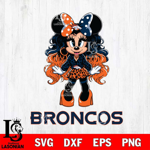 Denver Broncos Beauty Minnie Mouse Svg Eps Dxf Png File, Digital Download, Instant Download