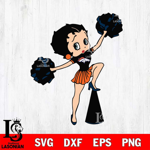 Denver Broncos Betty Boop Cheer Leader Svg Eps Dxf Png File, Digital Download, Instant Download