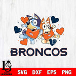 Denver Broncos Bluey & Bingo 10 Svg Eps Dxf Png File, NFL svg, Digital Download, Instant Download