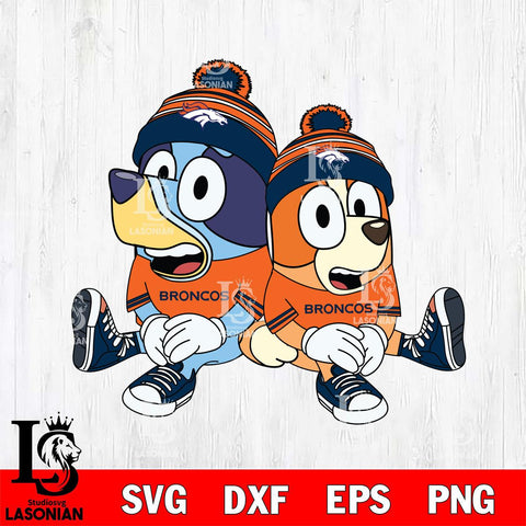 Denver Broncos Bluey & Bingo Football Svg Eps Dxf Png File, NFL svg, Digital Download, Instant Download