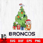 Denver Broncos Bluey Chilli Christmas Tree Svg Eps Dxf Png File, Digital Download