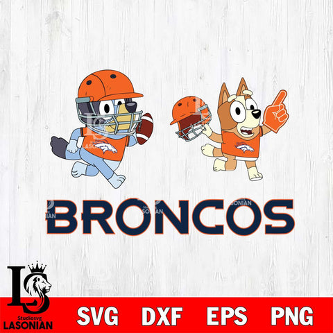 Denver Broncos Bluey Chilli NFL 2 Svg Eps Dxf Png File, Digital Download, Instant Download