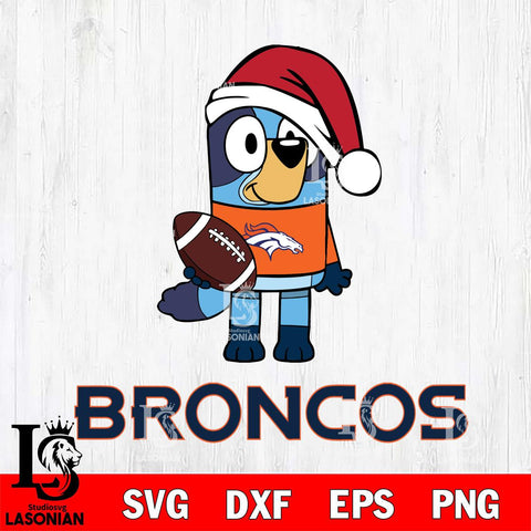 Denver Broncos Bluey Christmas Svg Eps Dxf Png File, Digital Download