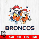 Denver Broncos Bluey Christmas NFL Svg Eps Dxf Png File, Digital Download