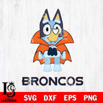 Denver Broncos Bluey Dracula Halloween Svg Eps Dxf Png File, Digital Download, Instant Download