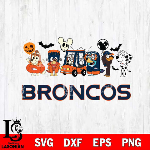 Denver Broncos Bluey Halloween Svg Eps Dxf Png File, Digital Download, Instant Download