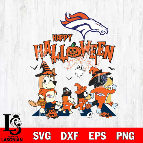 Denver Broncos Bluey Halloween Family Svg Eps Dxf Png File, Digital Download, Instant Download