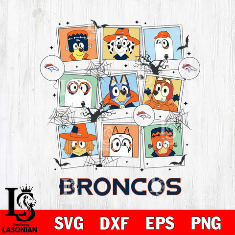 Denver Broncos Bluey Halloween Sport Svg Eps Dxf Png File, Digital Download, Instant Download