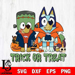 Denver Broncos Bluey Halloween Trick or Treat Svg Eps Dxf Png File, Digital Download, Instant Download