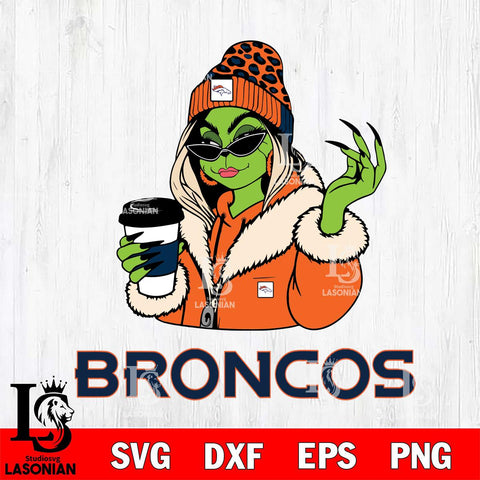 Denver Broncos Boujee Grinch Girls Christmas Svg Eps Dxf Png File,Cricut svg files, Digital Download, Instant Download